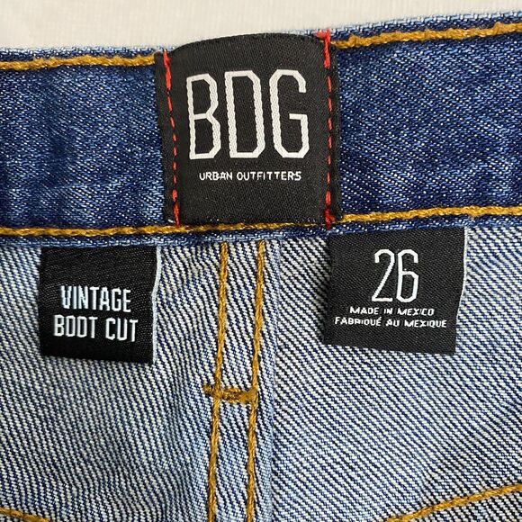 Urban Outfitters BDG Vintage Boot Cut Button Fly Blue Denim Jeans Womens 26 - Picture 5 of 10